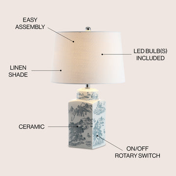 Audrey 24.5" Chinoiserie LED Table Lamp - JONATHAN Y